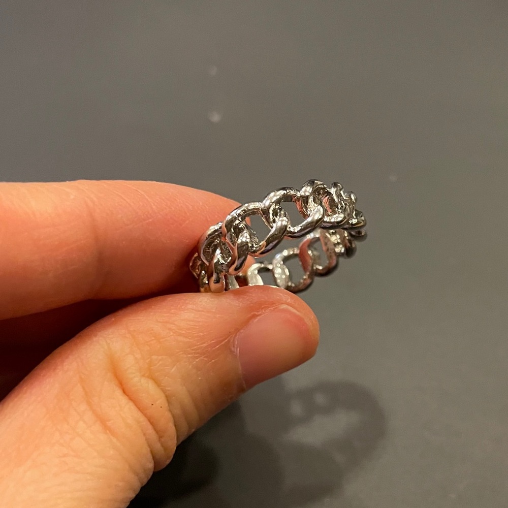 Silver Chain Ring Size 6.5-7